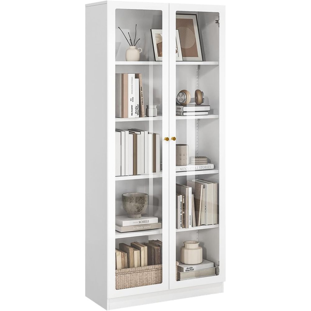 Free Home Office - 70.87 Tall Metal Bookshelf, 5-Tier Display