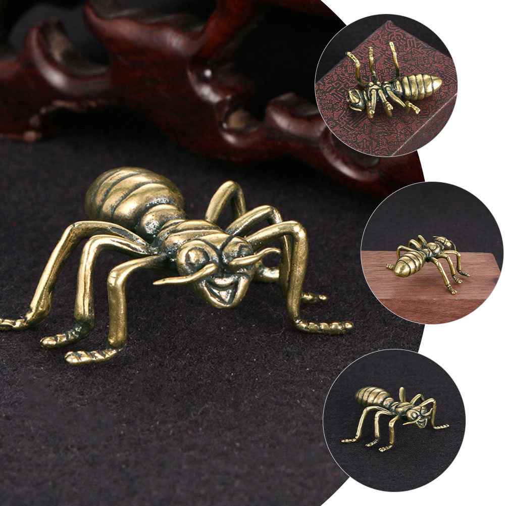Home Office Interior Design - Premium Copper Ant Sculpture Desktop Decoration