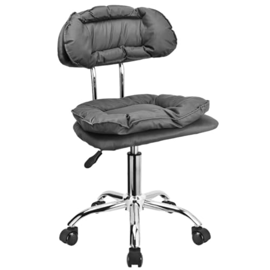 Free Home Office - Rolling Stool Backrest Thick Seat Padding