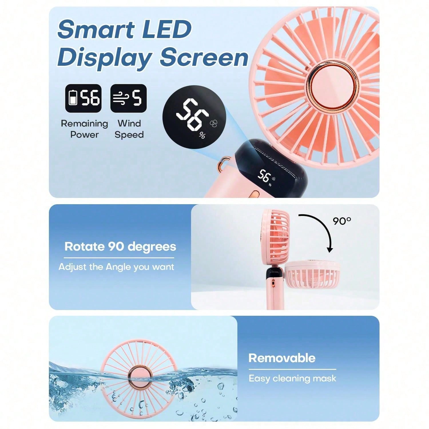1pc Mini Handheld Electric Fan - Standing Desk Electric recensie en prijs
