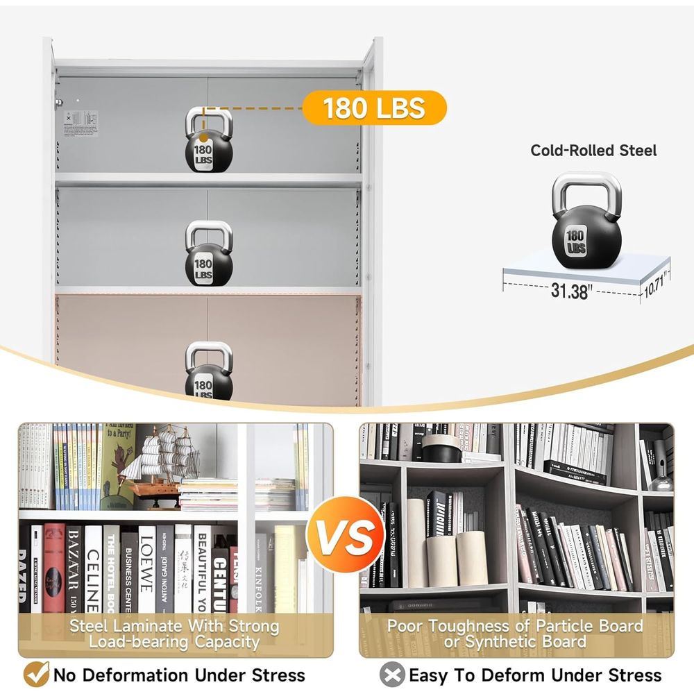70.87 Tall Metal Bookshelf, 5- - Free Home Office recensie en prijs
