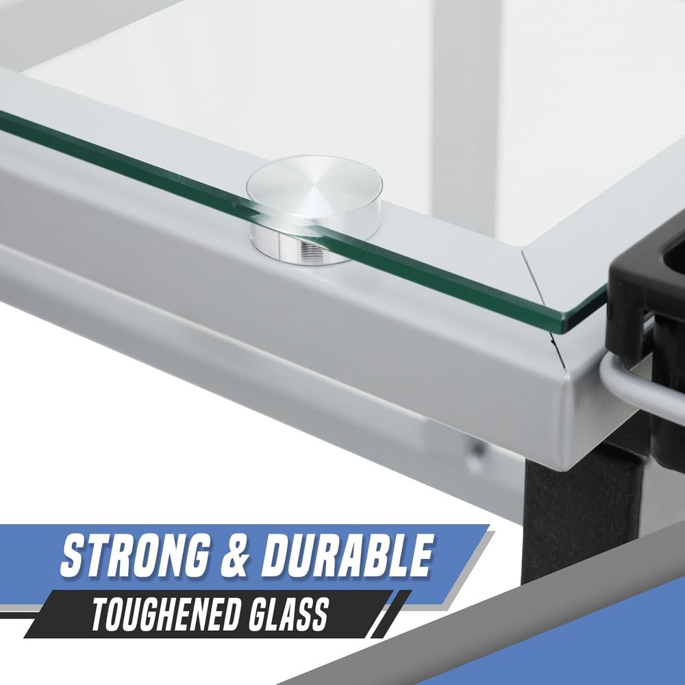 Adjustable Glass Top Dining Ta - Free Home Office recensie en prijs