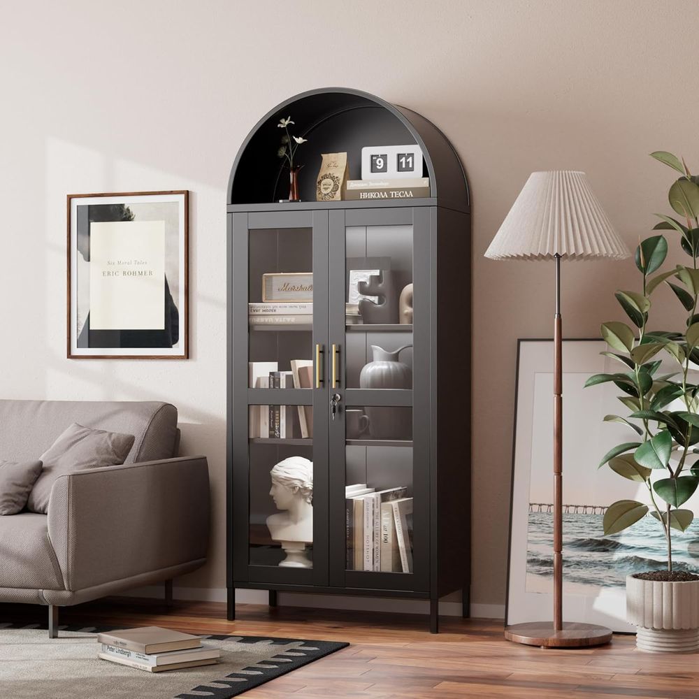 Arched Glass Display Cabinet w - Free Home Office recensie en prijs