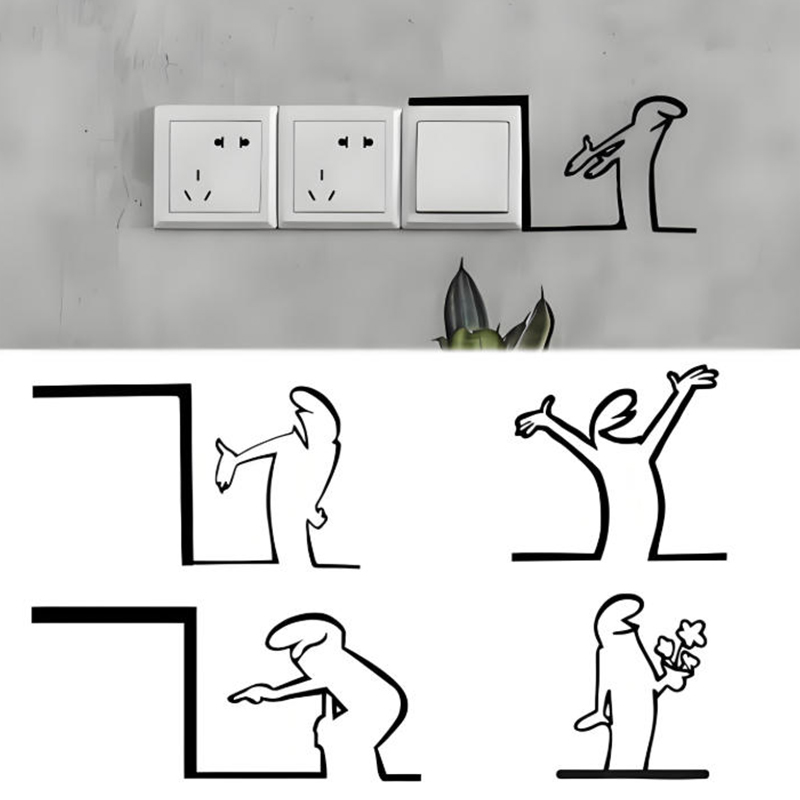 New！Minimalist Switch Sticker  - Home Office Interior Design recensie en prijs