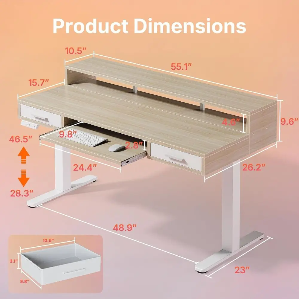 55″ x 26″ Electric Standing De - Standing Desk Electric recensie en prijs