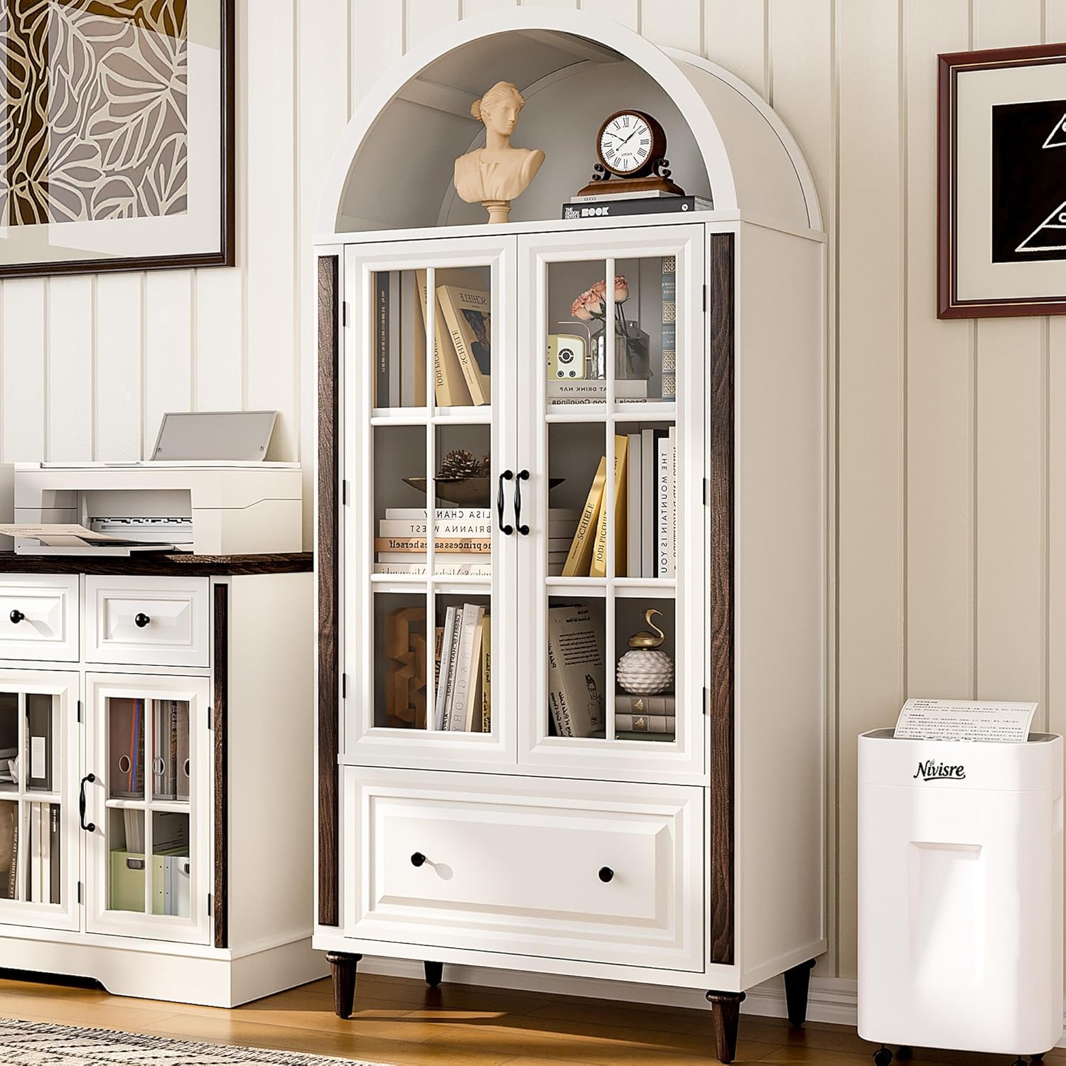 71” Handcrafted Arched Bookcas - Free Home Office recensie en prijs