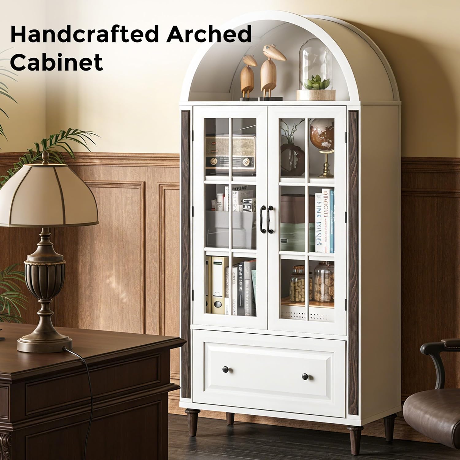 71” Handcrafted Arched Bookcas - Free Home Office recensie en prijs