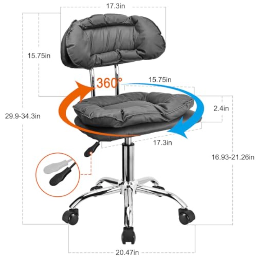 Rolling Stool Backrest Thick S - Free Home Office recensie en prijs