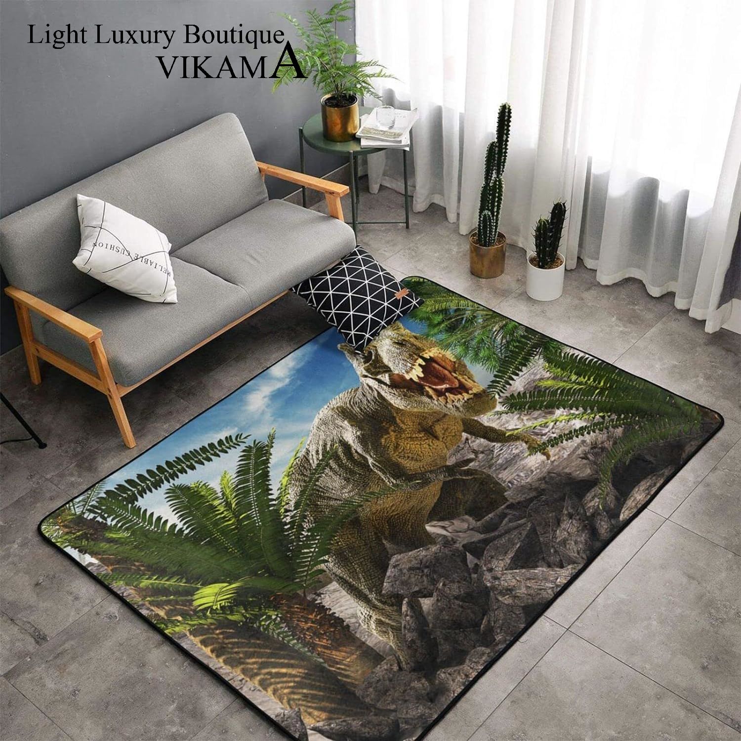 VIKAMA 3D Dinosaur Cartoon Fla - Home Office Rug recensie en prijs