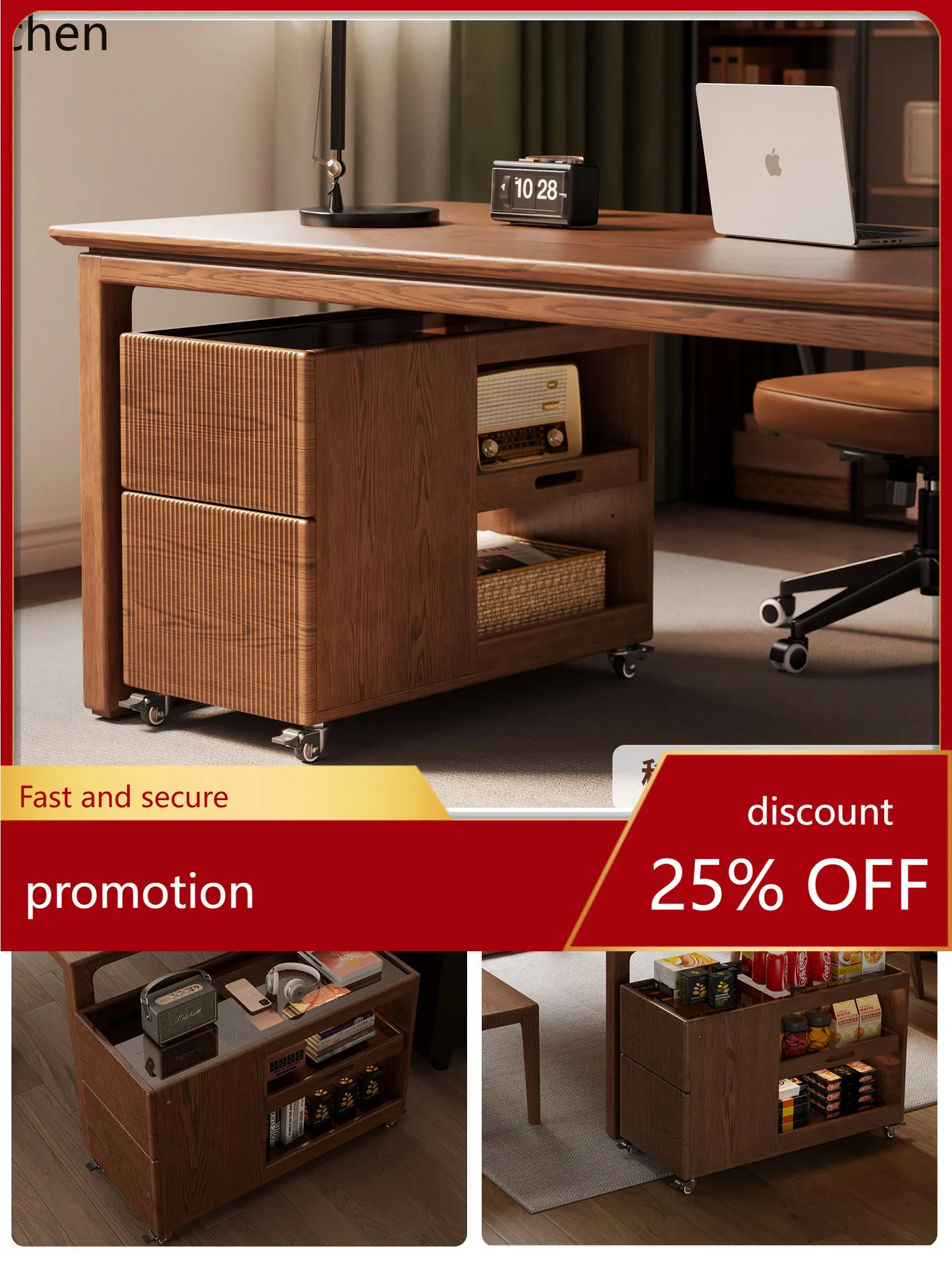 W5.19 Solid Wood Desk Study Ro - Free Home Office recensie en prijs