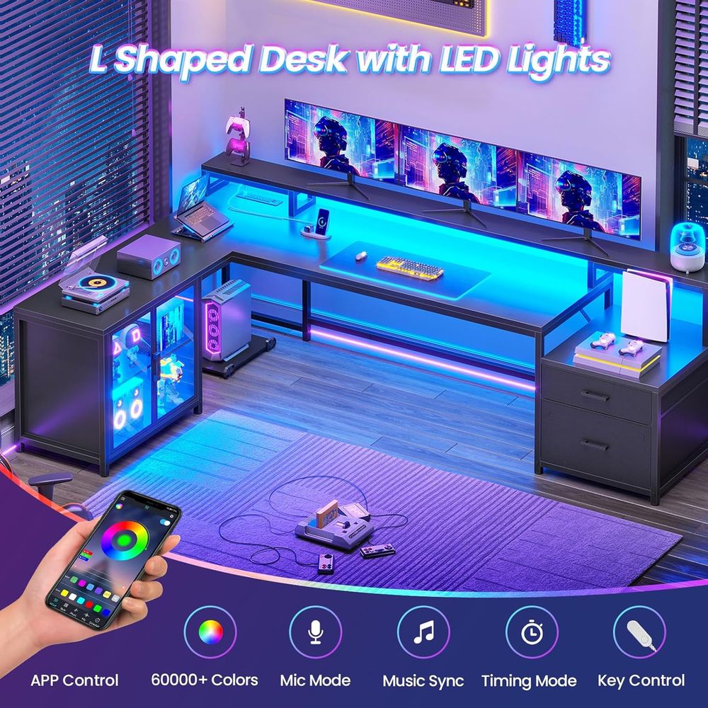 78.7 L-Shaped Gaming Desk with - Free Home Office recensie en prijs
