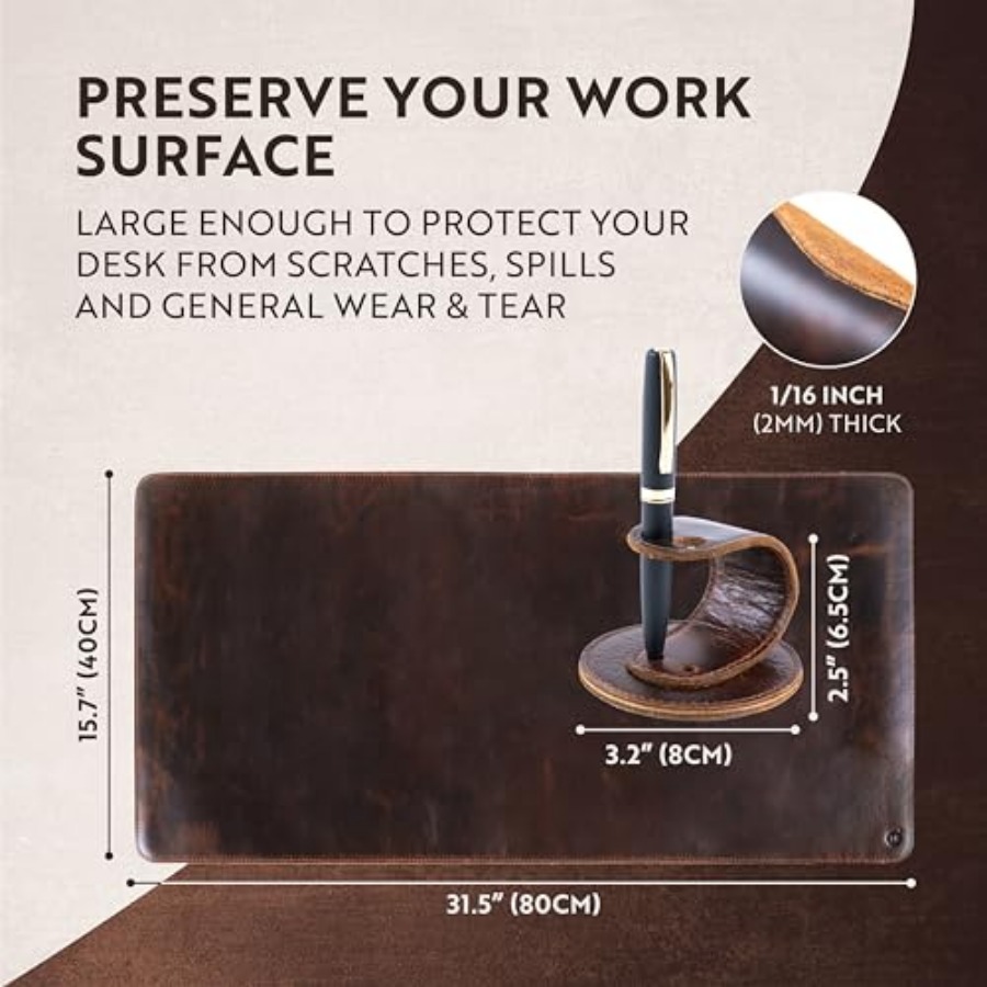 100% Full Grain Buffalo Leathe - Desk Mat Leather recensie en prijs