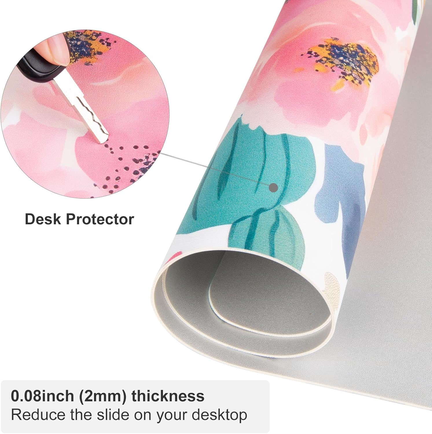 Large Mouse Pad Pink Floral De - Desk Mat Leather recensie en prijs